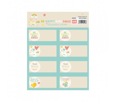 Etiquetas adhesivas Be Happy