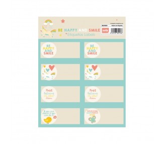 Etiquetas adhesivas Be Happy