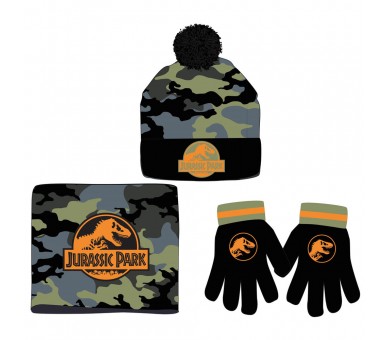 Conjunto gorro guantes braga cuello Jurassic Park