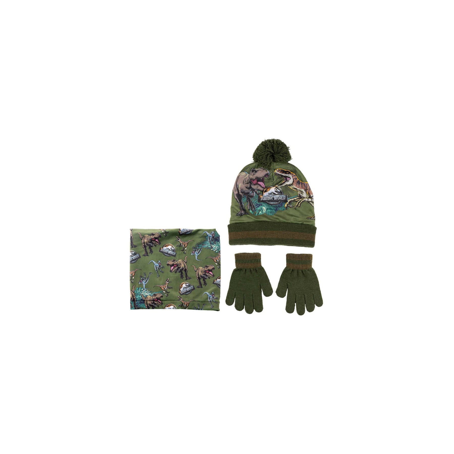Conjunto gorro guantes braga cuello Jurassic Park