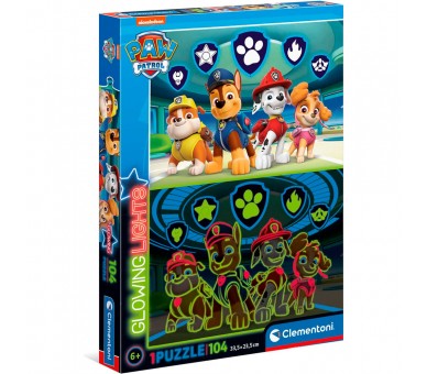 Puzzle glowing Patrulla Canina Paw Patrol 104pzs