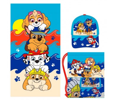 Set toalla + saco + gorra Patrulla Canina Paw Patrol