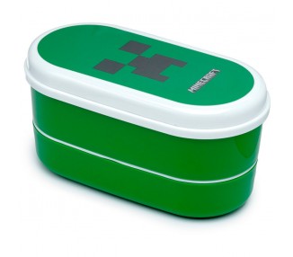 Sandwichera + cubiertos Creeper Minecraft