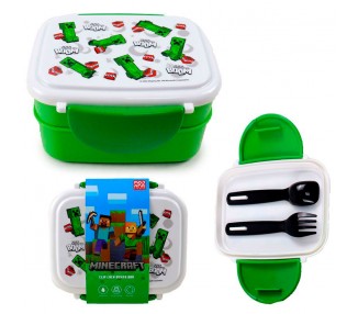 Sandwichera + cubiertos TNT Minecraft