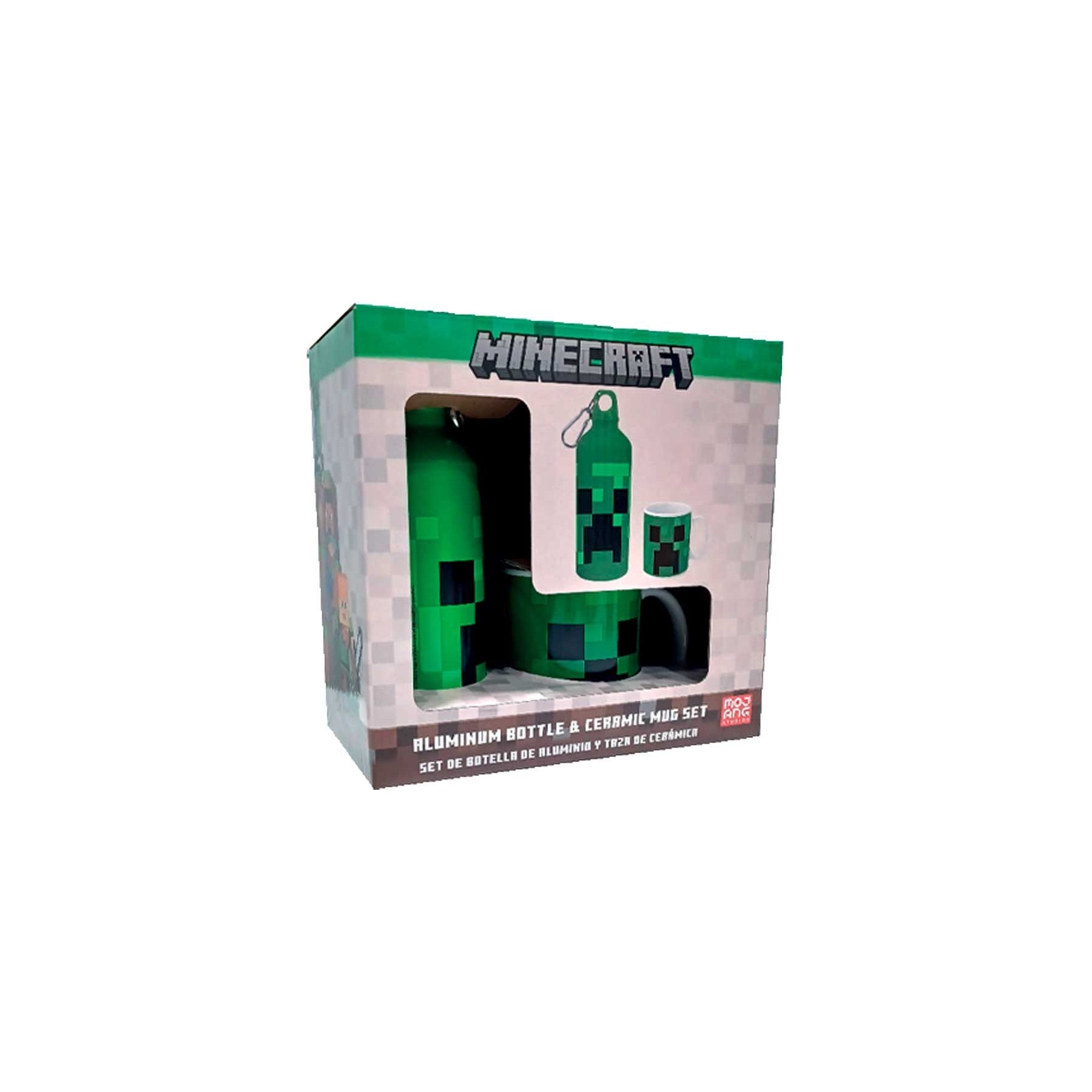 Cantimplora aluminio + Taza Minecraft 500ml