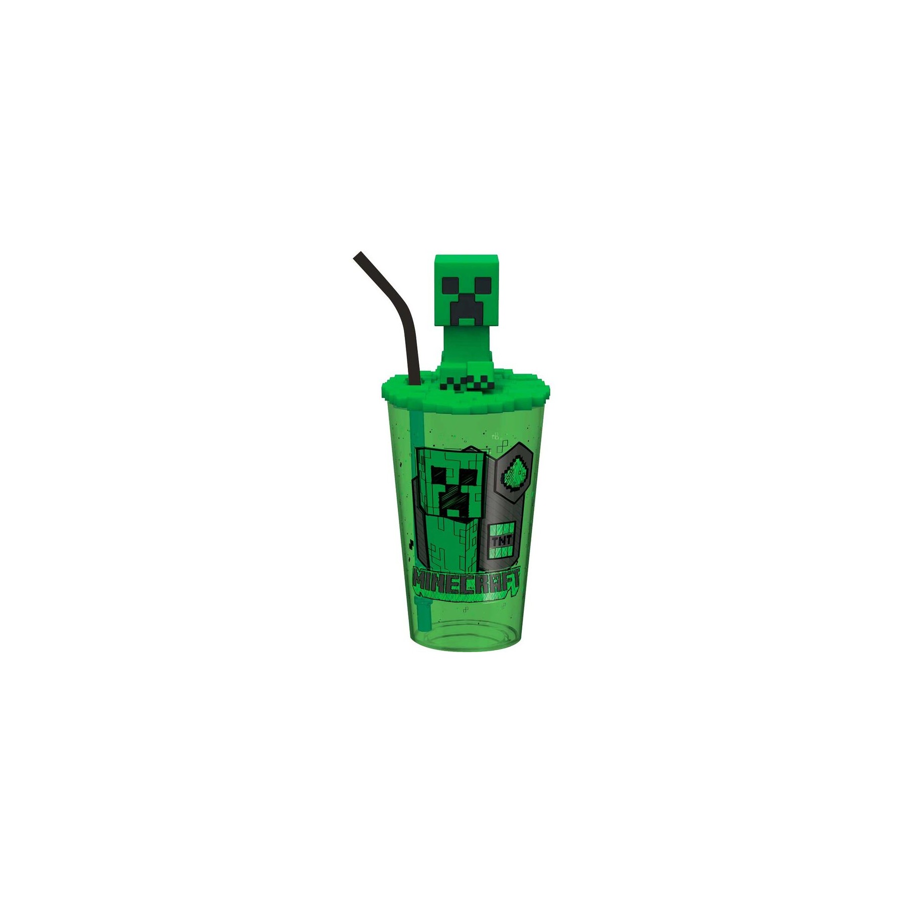 Vaso caña topper 3D Minecraft 500ml