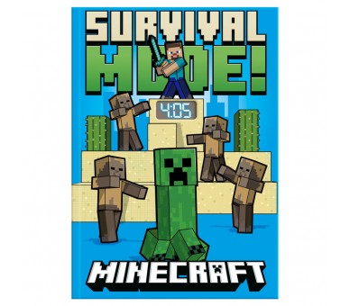 Cuaderno con reloj led Minecraft