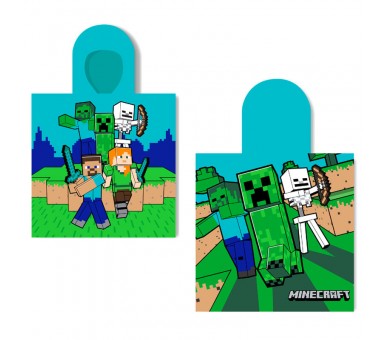 Poncho toalla Minecraft algodon