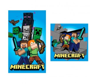 Set 2 toallas baño Minecraft algodon