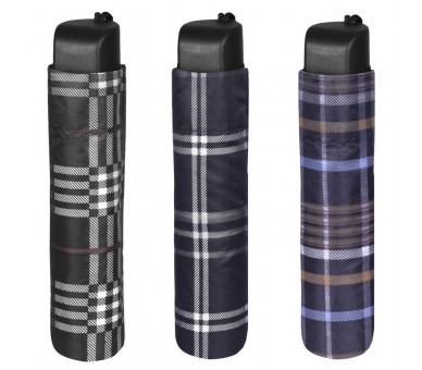 Paraguas plegable manual escoces 54cm surtido