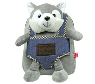 Mochila reversible + peluche Husky Harry 26cm