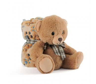 Peluche + manta suave Oso Teddy 22cm