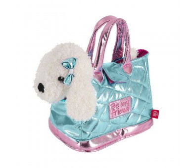 Bolso mano + peluche Azul perro Didi 28cm