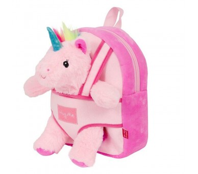 Mochila + peluche unicornio 26cm