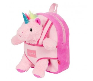 Mochila + peluche unicornio 26cm