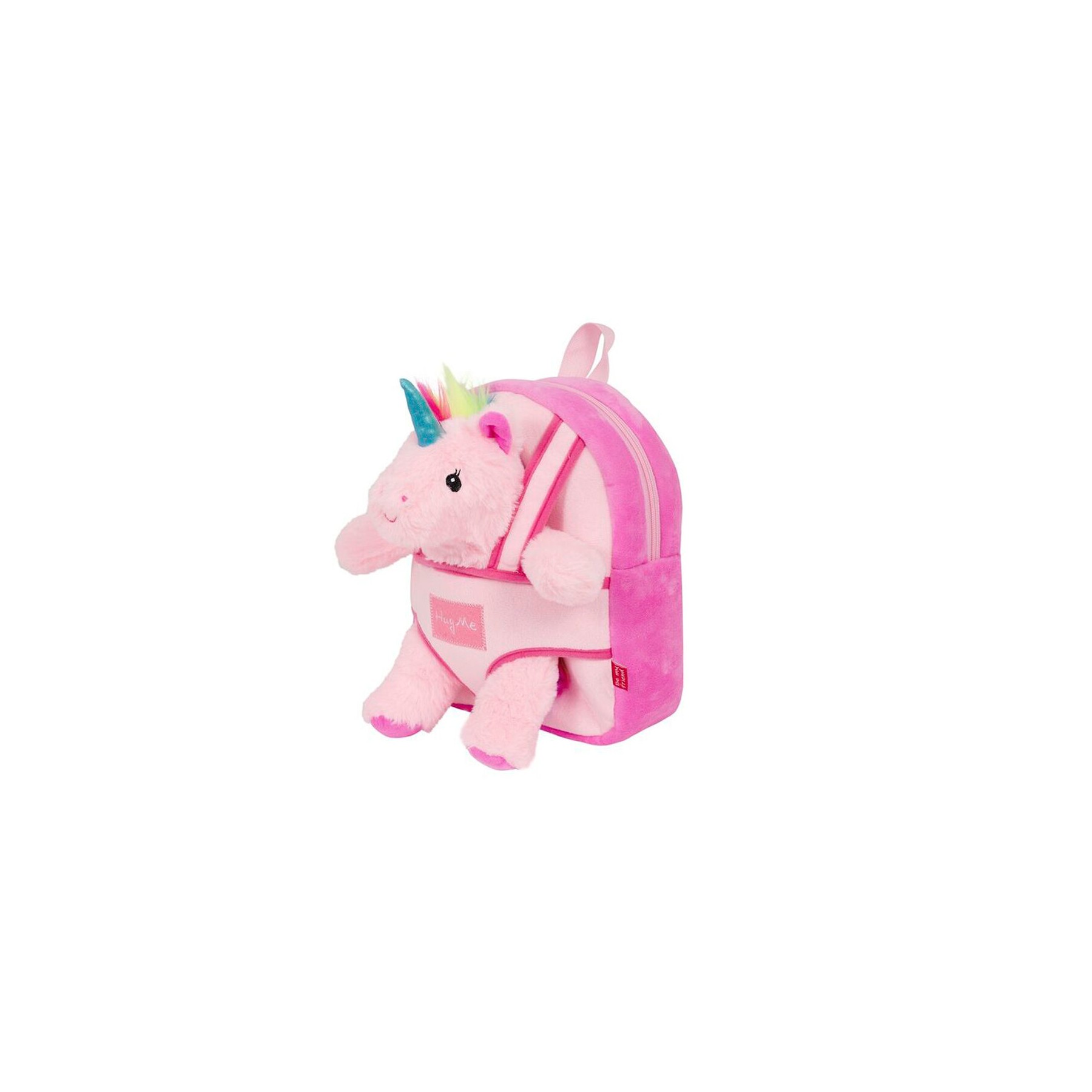 Mochila + peluche unicornio 26cm