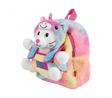 Mochila + peluche gato Emi 27cm