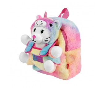 Mochila + peluche gato Emi 27cm