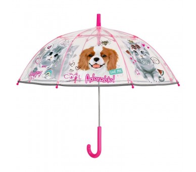 Paraguas manual transparente mascotas 45cm