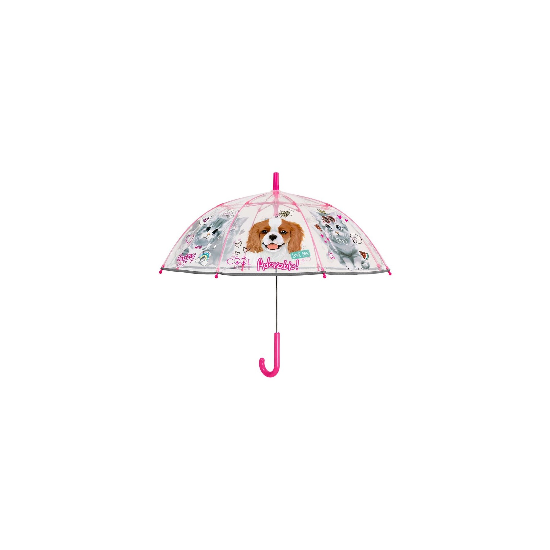 Paraguas manual transparente mascotas 45cm