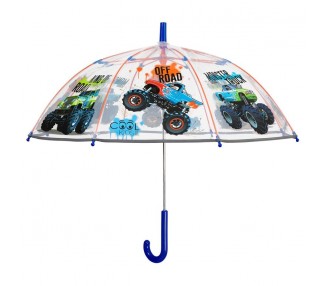 Paraguas manual transparente Monster Truck 45cm