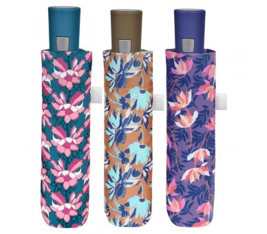 Paraguas plegable automatico fantasia floral 54cm surtido