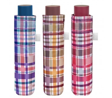 Paraguas plegable manual cuadro escoces 54cm surtido