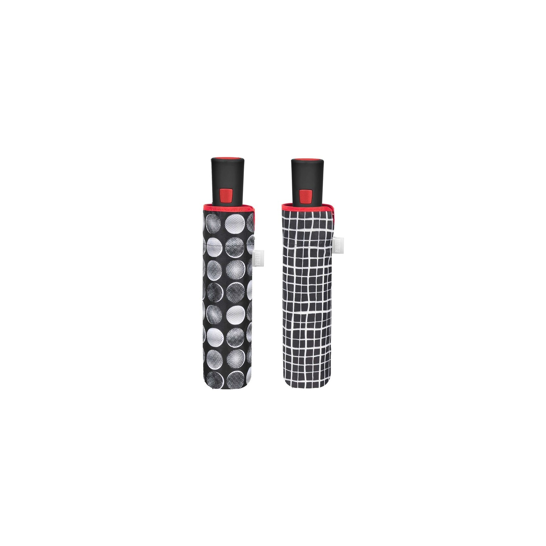 Paraguas plegable automatico blanco negro 54cm surtido