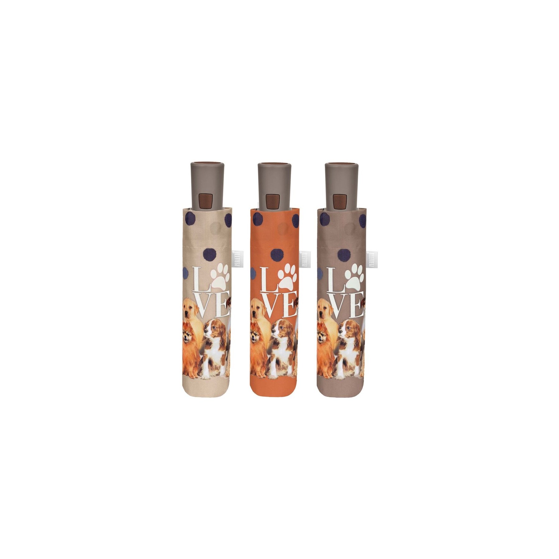 Paraguas plegable automatico love perros 54cm surtido