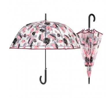 Paraguas manual transparente hojas 61cm