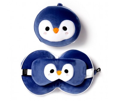 Almohada viaje antifaz Pingüino Adoramals Relaxeazzz