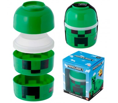 Fiambrera Creeper Minecraft triple
