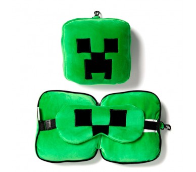 Almohada viaje antifaz Creeper Minecraft Relaxeazzz