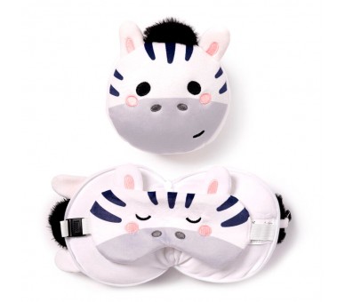 Almohada viaje antifaz Cebra Bali Adoramals Relaxeazzz