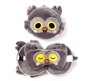 Almohada viaje antifaz Buho Winston Adoramals Relaxeazzz