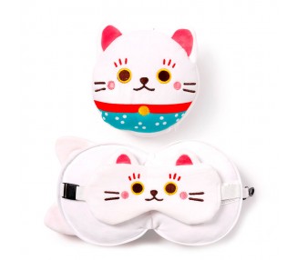 Almohada viaje antifaz Gato Maneki Neko Relaxeazzz