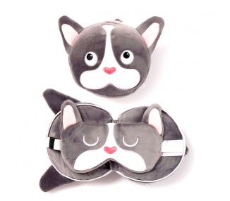 Almohada viaje antifaz Perro Bulldog Frances Relaxeazzz