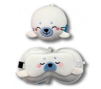 Almohada viaje antifaz Kai la Foca Adoramals Relaxeazzz