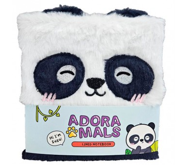 Cuaderno peluche A5 Oso Panda Adoramals