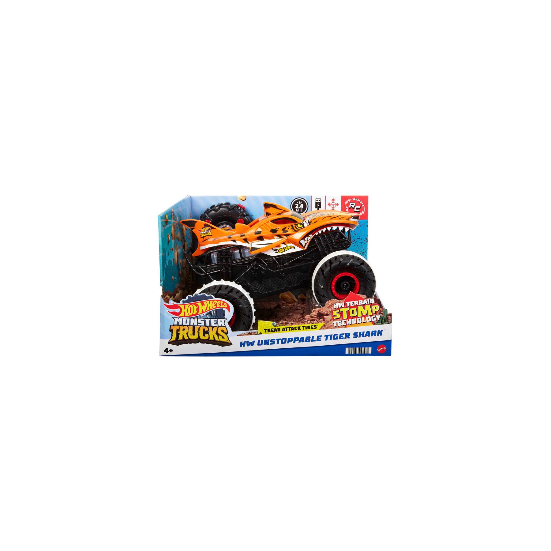 Coche radio control Tiger-Shark Monster Trucks Hot Wheels