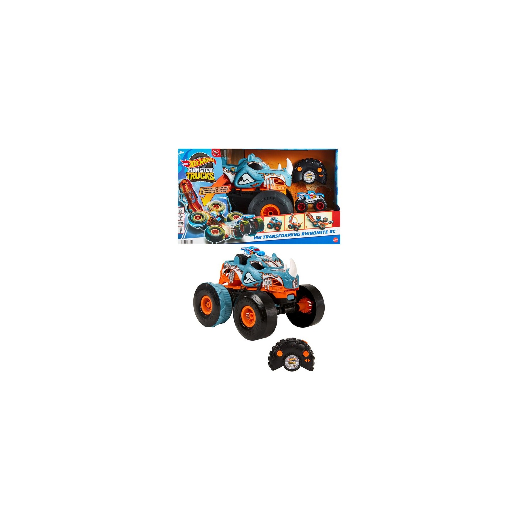 Coche radio control Rhinomite Monster Trucks Hot Wheels