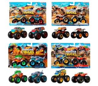 Blister 2 coches Demolicion Monster Trucks Hot Wheels surtido