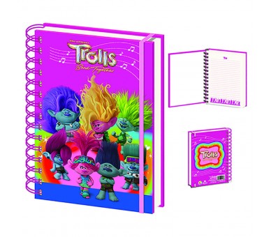 Cuaderno A5 lenticular Trolls