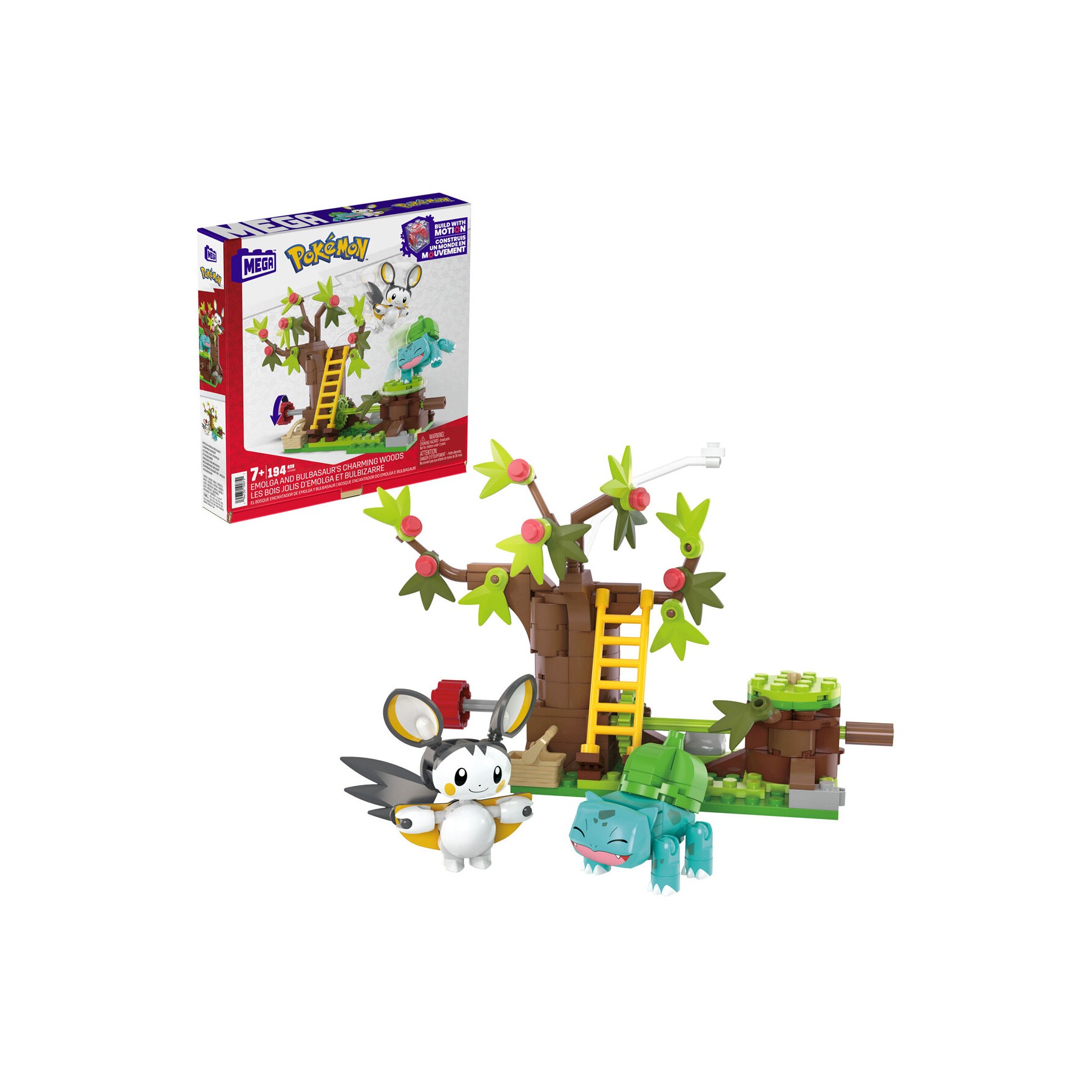 MEGA Construx Emolga & Bulbasaur en el Bosque Encantador Pokemon
