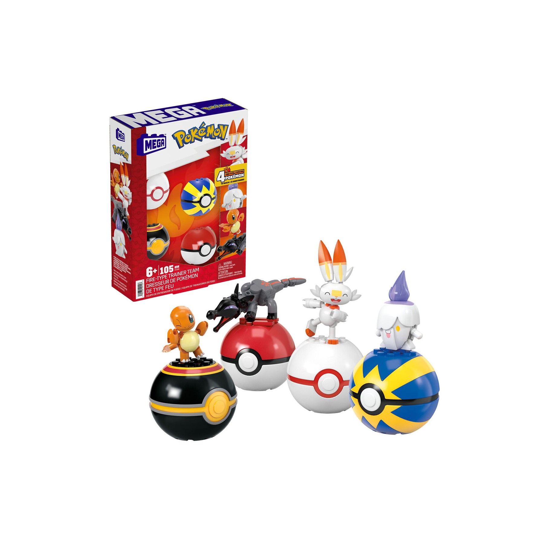 MEGA Construx Equipo de Entrenador de Fuego Pokemon