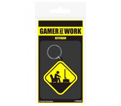 Llavero rubber Peligro Gamer at Work Gaming