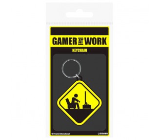 Llavero rubber Peligro Gamer at Work Gaming