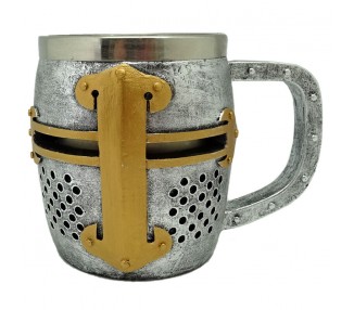 Jarra Caballero Medieval Casco de Plata y Oro