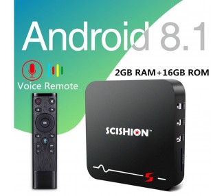 Smart Android TV Box, Quad Core, 16GB, WiFi, 4K, Reproductor Voz