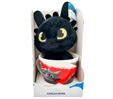 Taza + Peluche Toothless Como Entrenar a tu Dragon 18cm